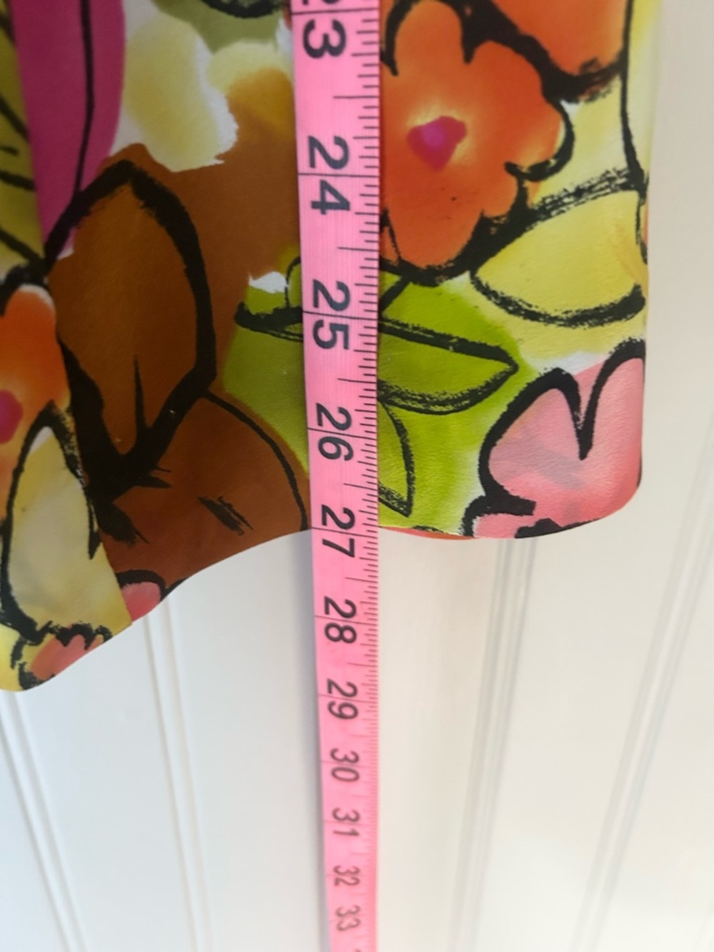 Laura Ashley 4 Petite 100% Silk Green Floral Midi Skirt Pink Orange Blooms - Picture 5 of 6